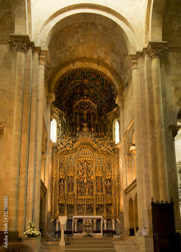 Coimbra  Portugal  June 11  2018  Interior of the Old Cathedral of Coimbra 