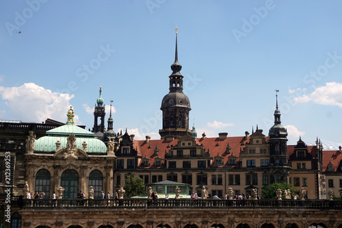 View of Dresden Castle from the balustrade of Zwinger, Dresden Germany