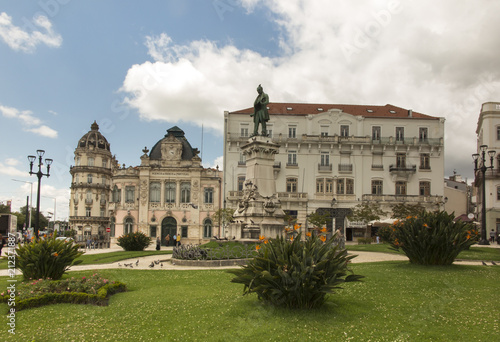 Joaquim Antonio de Aguiar monument at Largo da Portagem in Coimbra Portugal.
