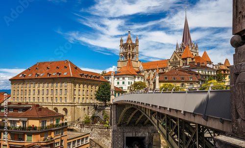 View of downtown Lausaunne - Switzerland