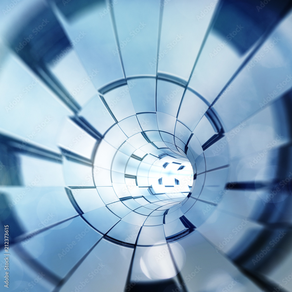 Obraz premium Blue abstract form futuristic shapes