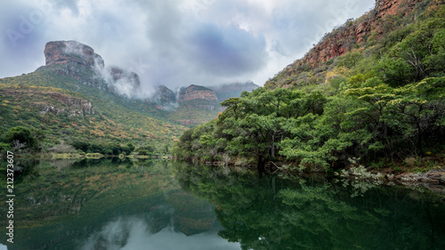 Blyde River canyon in South Africa on the lake in the gorge. 