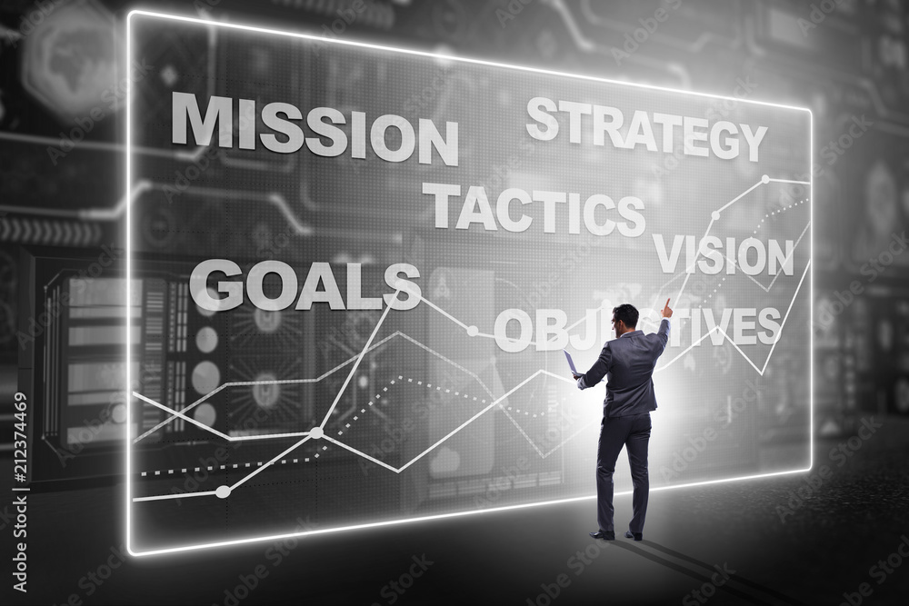 Businessman in strategic planning concept Businessman in strategic planning concept