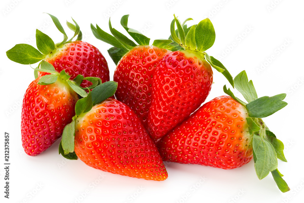 Fresh strawberries close up on white background. Fresh strawberries close up on white background.