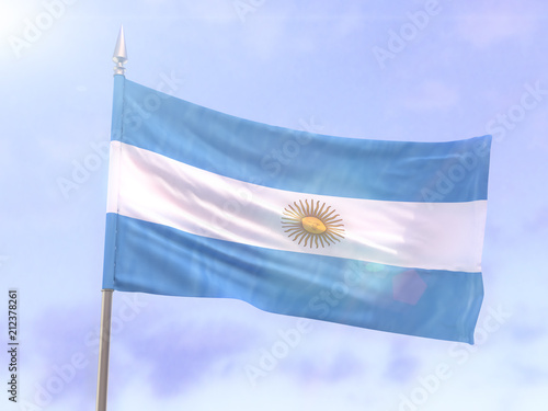 Flag of Argentina with sun flare