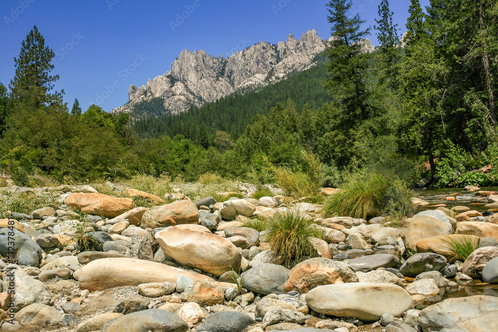 River Rocks at the Base of Castle Crags State Park, California