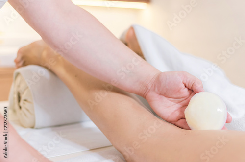 Leg massage at spa