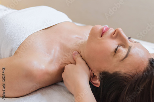 Neck massage at spa
