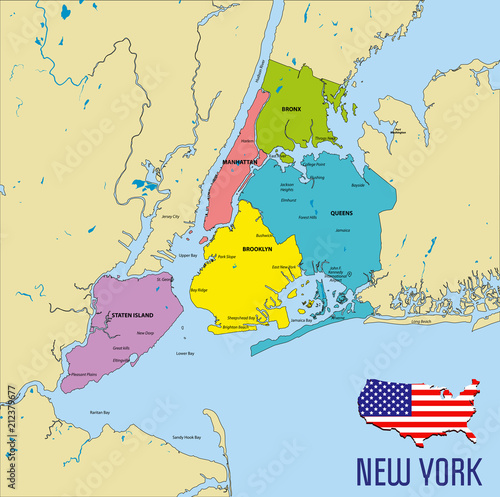 Vector map of New York