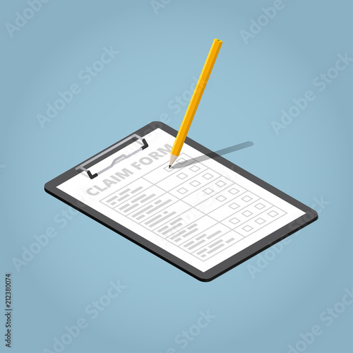 Claim Form Isometric Illustration