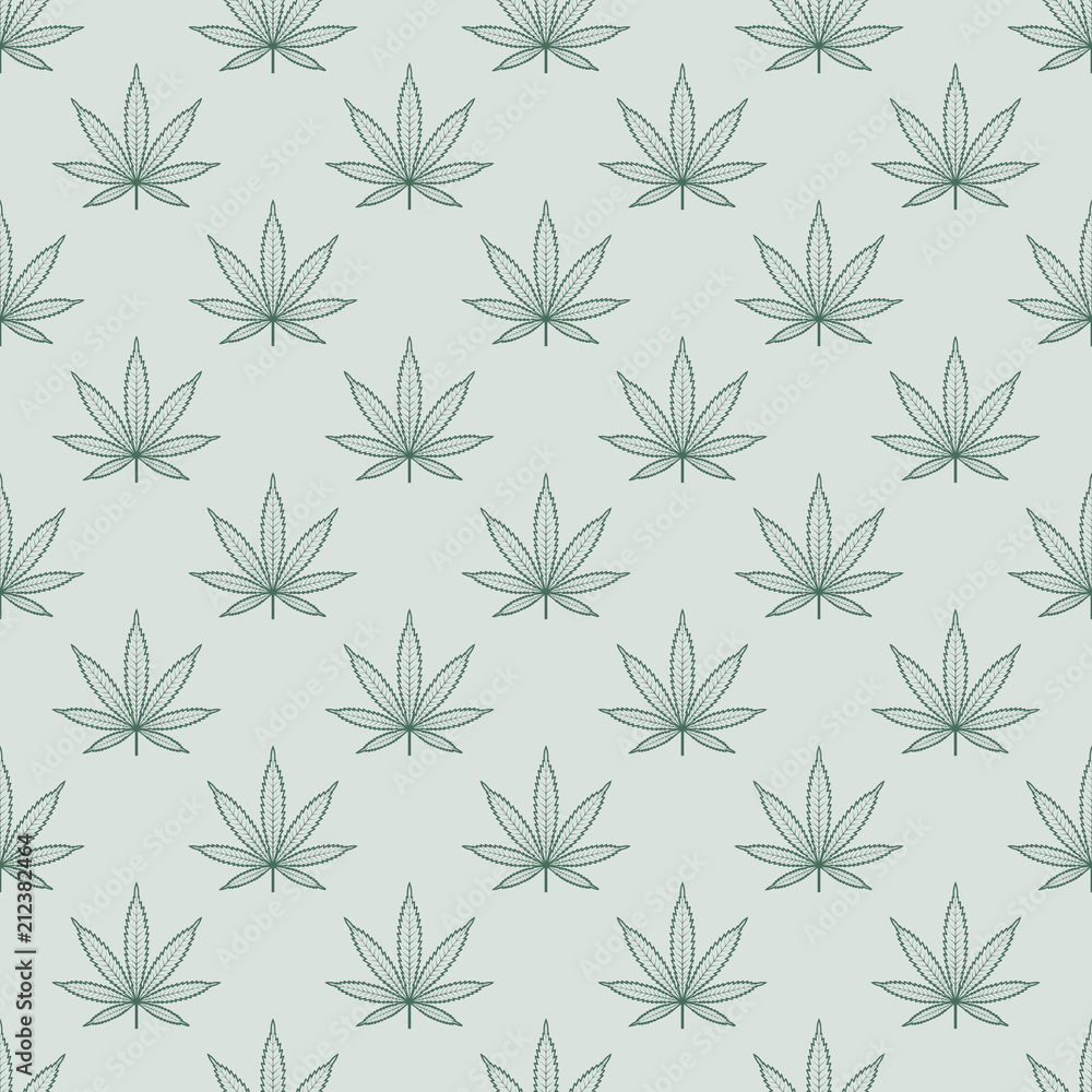 Seamless pattern with marijuana leaf. Cannabis background. Pattern can ...