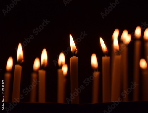 many candles burning, all soul's day, candlelight