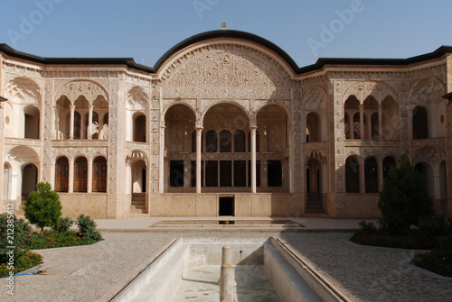 View of the courtyard of a traditional mansion in Kashan