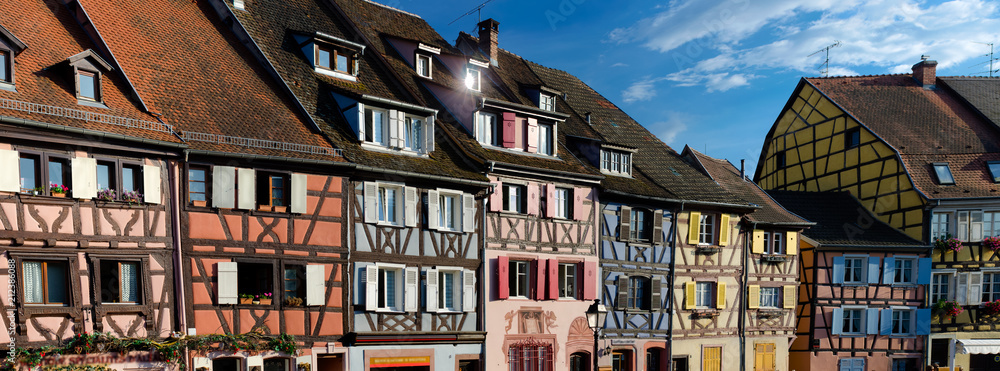 Colourful one to one houses in Colmar, France