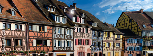 Colourful one to one houses in Colmar, France