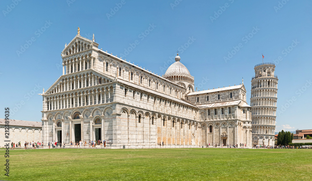 Miracles square (Piazza dei miracoli) with Pisa leaning tower