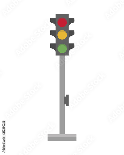 Cute cartoon vector illustration of a traffic light