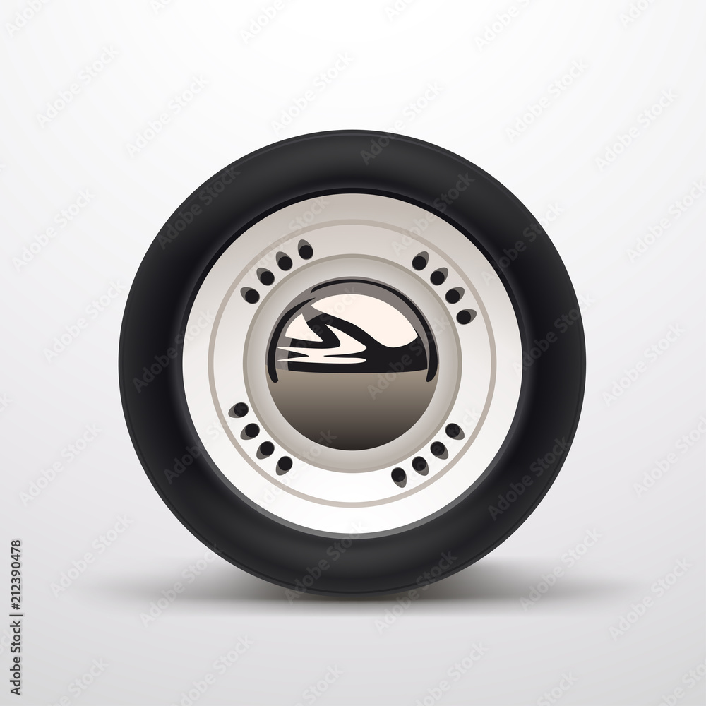 Fototapeta premium car wheel with shadow