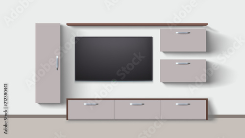 interior with tv on wall
