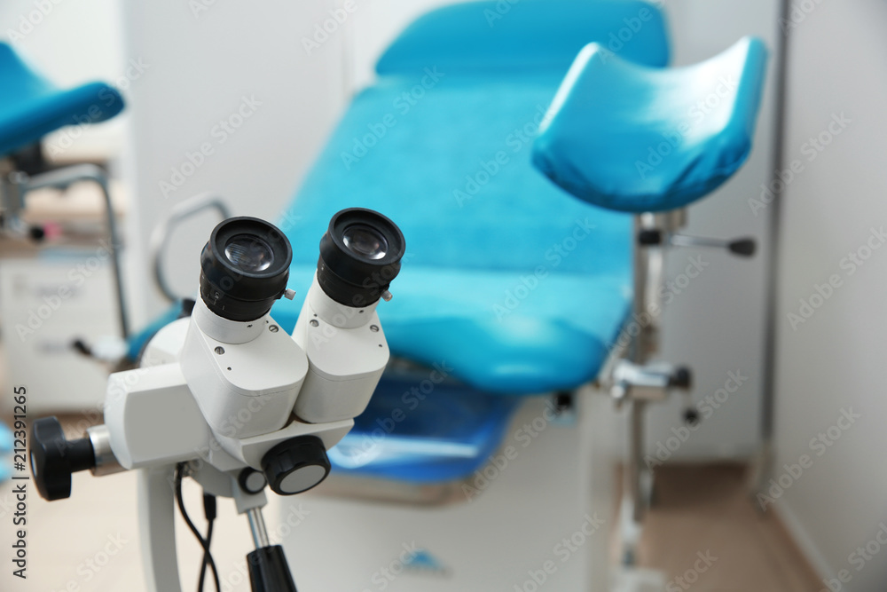 New colposcope in gynecologist office. Health checkup New colposcope in gynecologist office. Health checkup