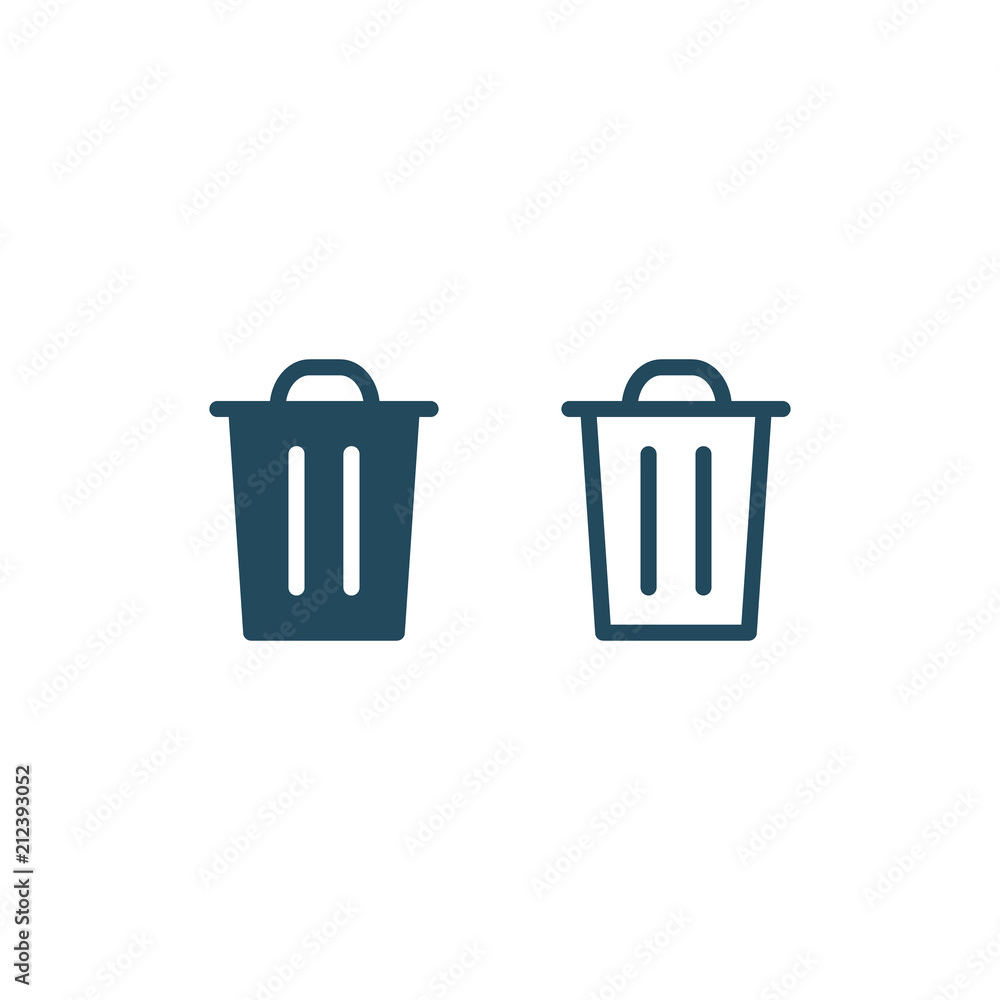Garbage Icon set, Vector isolated garbage container symbol Garbage Icon set, Vector isolated garbage container symbol