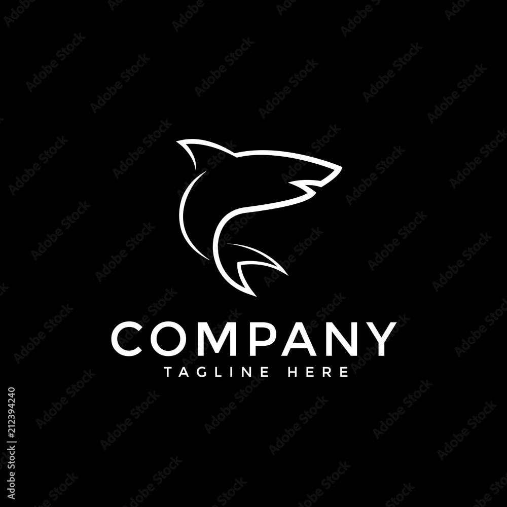 Obraz premium Shark Line Vector Logo