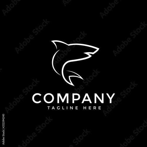 Shark Line Vector Logo