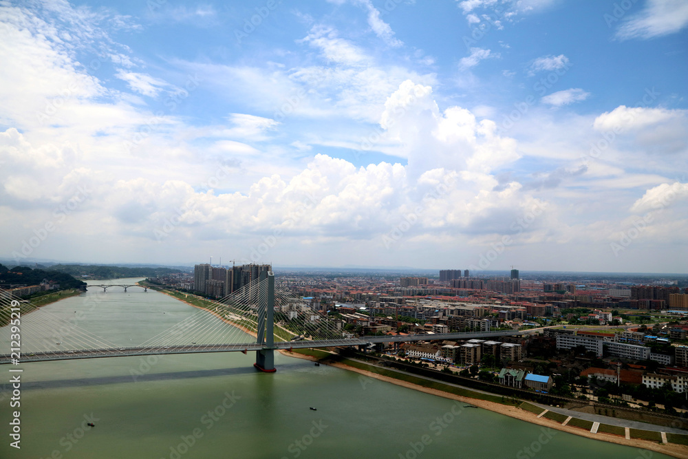 Naklejka premium River and beach landscape in China