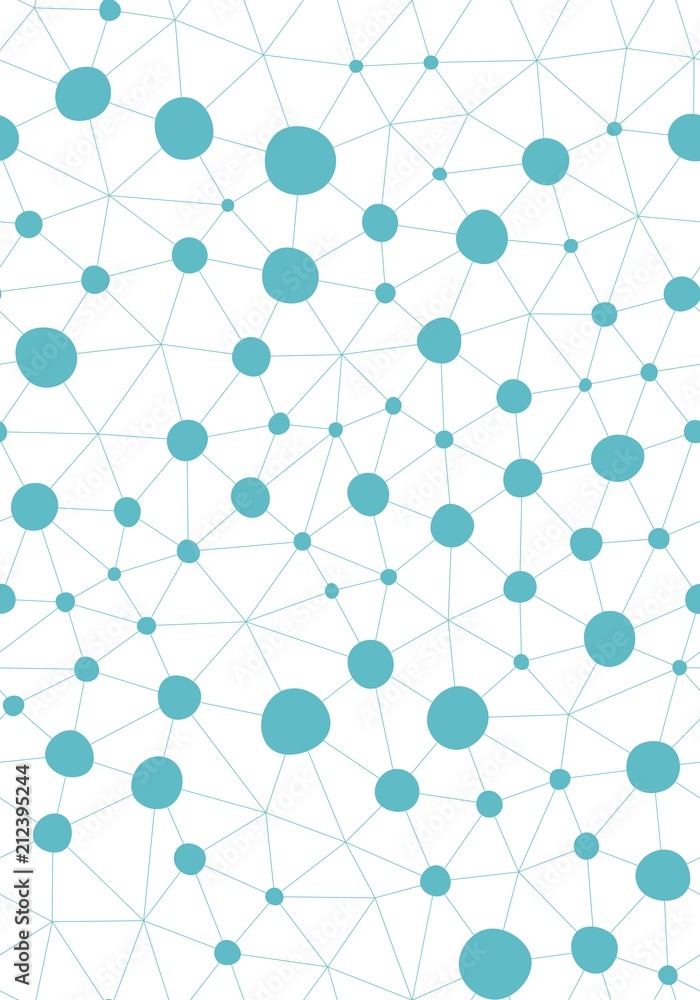 Dots with connections, seamless triangles pattern. White background. Vector repeating texture. Dots with connections, seamless triangles pattern. White background. Vector repeating texture.
