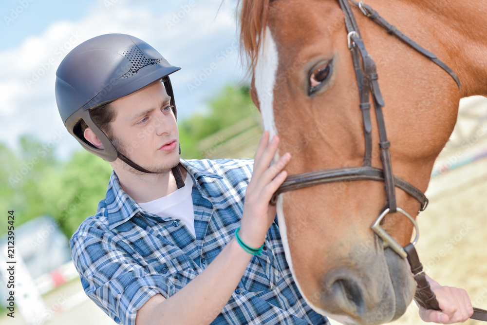 Obraz premium young rider with horse