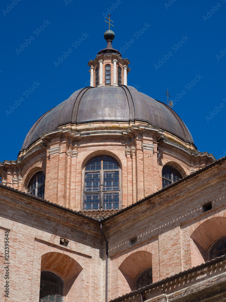 The Renaissance brick dome of the cathedral of Urbino, Italy.