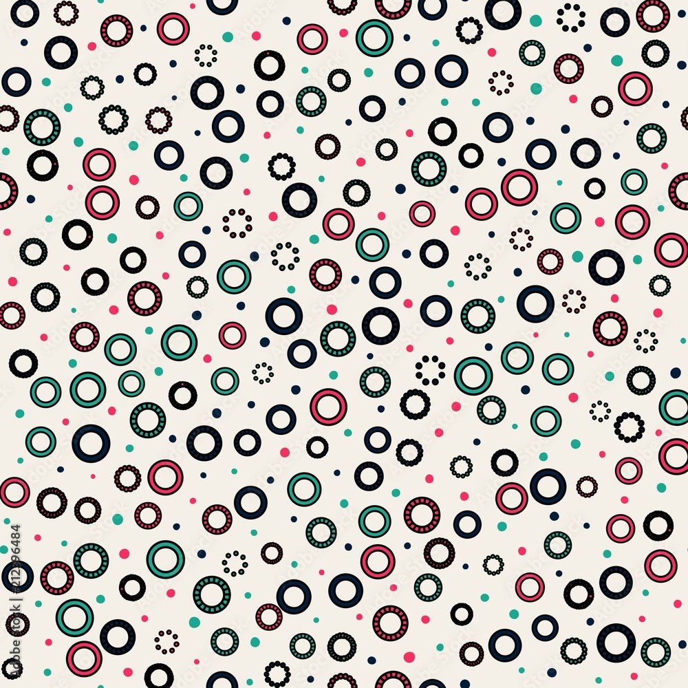 Seamless round ornament pattern. Hand drawn background. Vector repeating texture. Seamless round ornament pattern. Hand drawn background. Vector repeating texture.