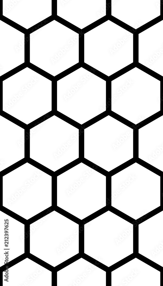 Black honeycomb on a white background. Seamless texture. Isometric geometry. 3D illustration Black honeycomb on a white background. Seamless texture. Isometric geometry. 3D illustration