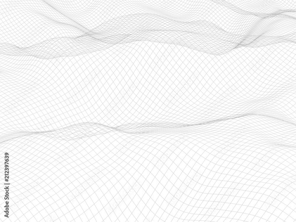 Abstract landscape on a with background. Cyberspace grid. Hi-tech network. 3d technology illustration. 3D illustration Abstract landscape on a with background. Cyberspace grid. Hi-tech network. 3d technology illustration. 3D illustration