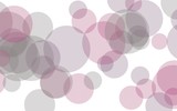 Multicolored translucent circles on a white background. Red tones. 3D illustration