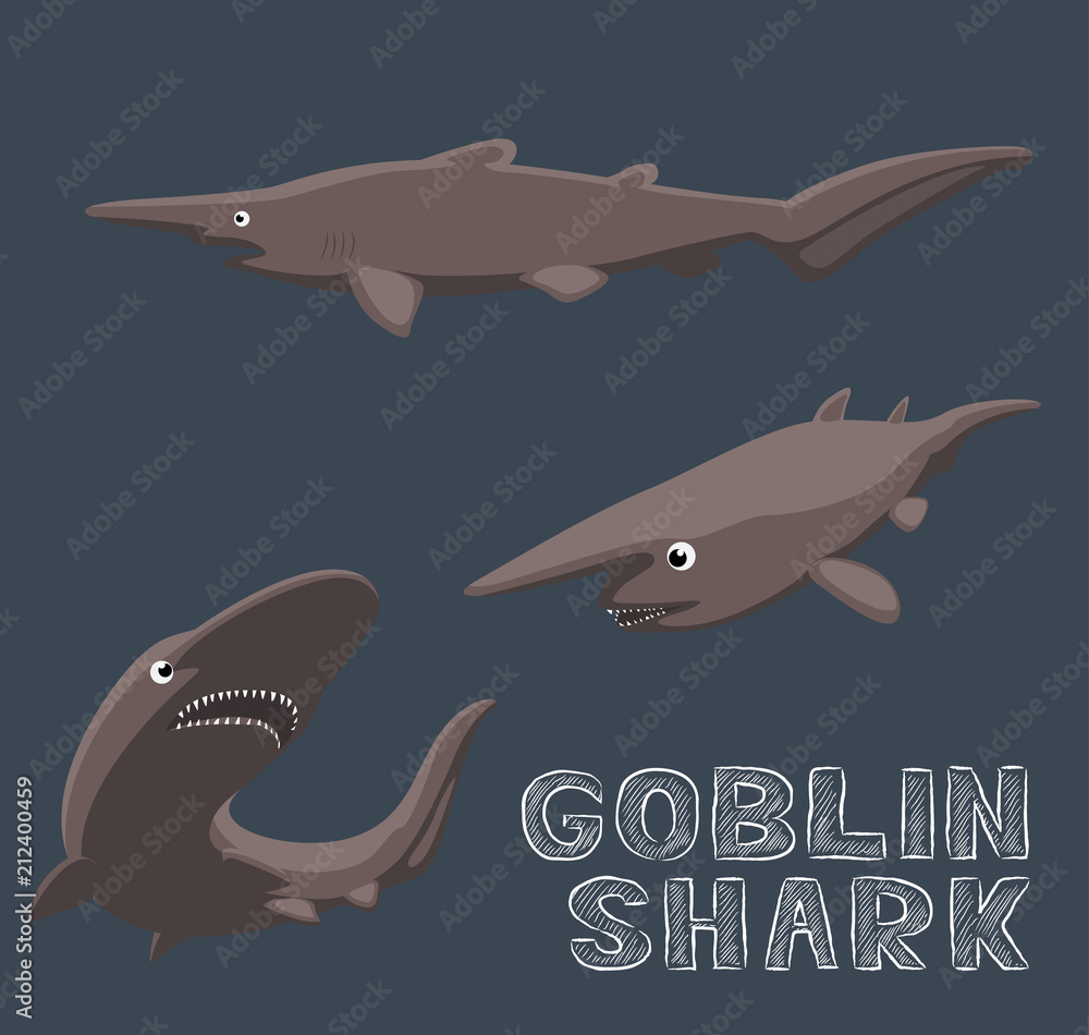 Goblin Shark Cartoon Vector Illustration Stock Vector | Adobe Stock