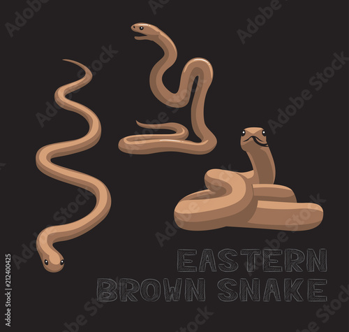 Snake Eastern Brown Cartoon Vector Illustration