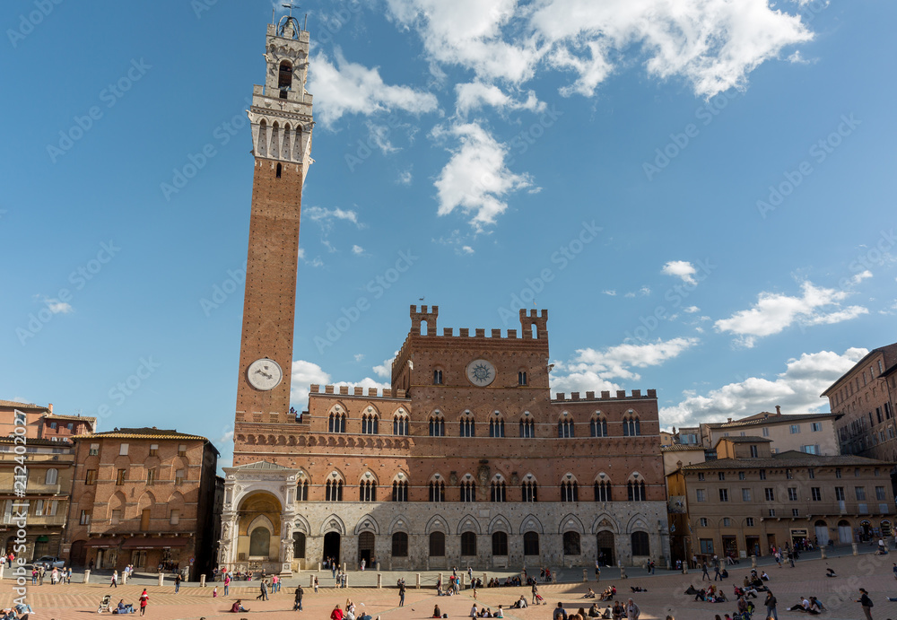 Main square of Siena in Italy