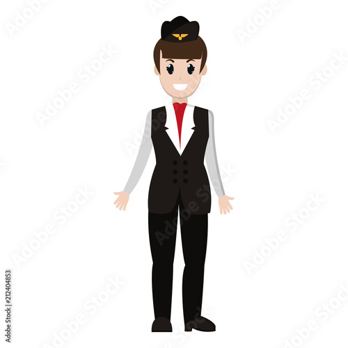 happy stewardess airline travel service