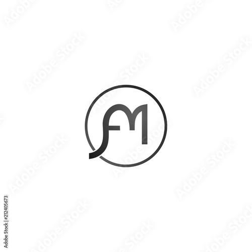 Letter FM Circle Creative Abstract Icon Logo Design Template Element Vector