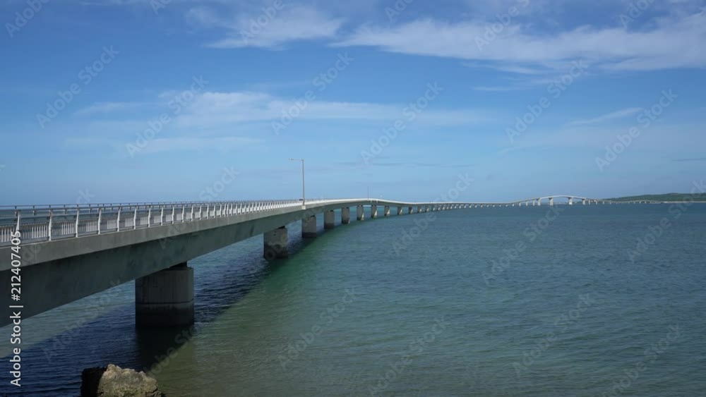 Okinawa,Japan-July 7, 2018: The longest toll-free bridge in Japan connecting Irabu island and Miyako island Okinawa,Japan-July 7, 2018: The longest toll-free bridge in Japan connecting Irabu island and Miyako island