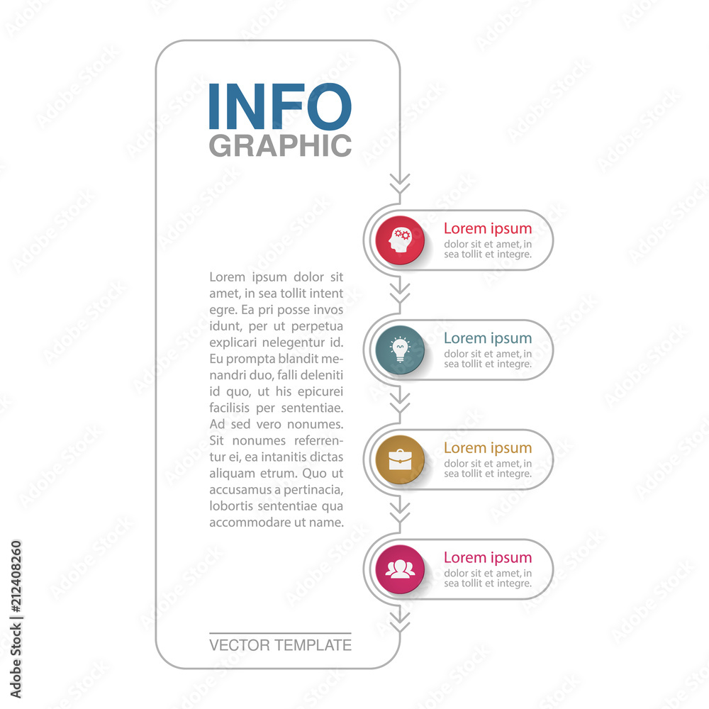 Vector infographic template for diagram, graph, presentation, chart, business concept with 4 options.