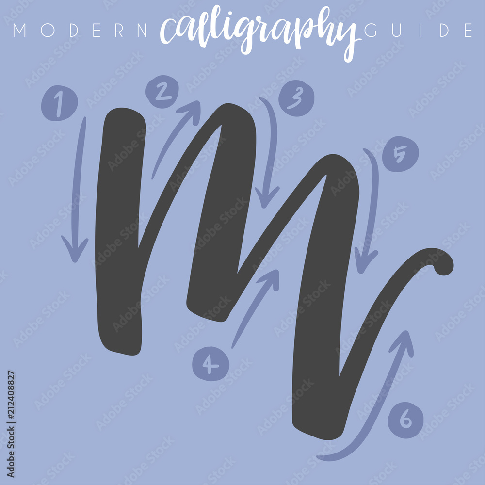 Modern Calligraphy Guide : Vector Illustration Modern Calligraphy Guide : Vector Illustration
