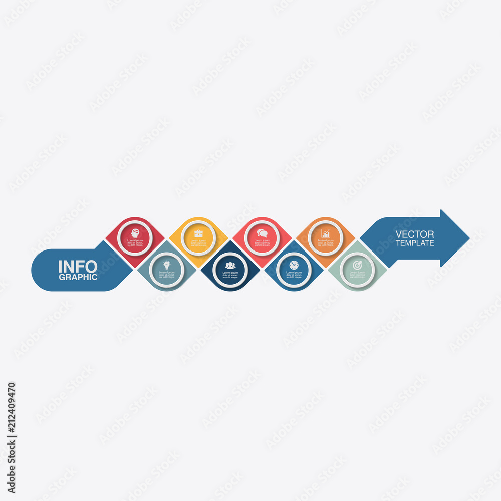 Vector infographic template for diagram, graph, presentation, chart, business concept with 8 options.