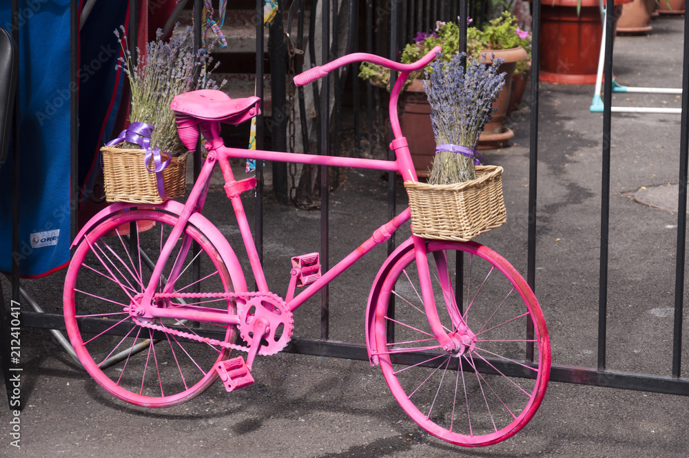 vintage bicycle and lavender