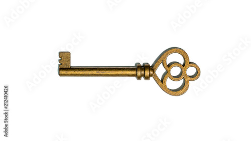 Vintage Key Isolated On White Background © Aris Suwanmalee