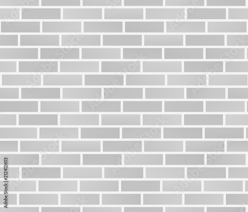 White brick wall texture. Seamless brick wall pattern. Vector illustration