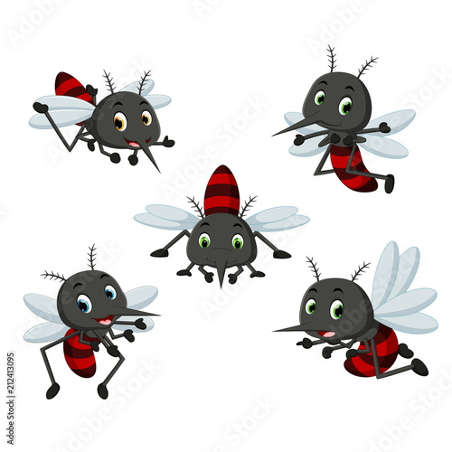 collection of mosquito cartoon