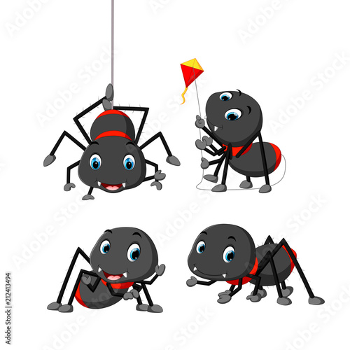collection of spider cartoon