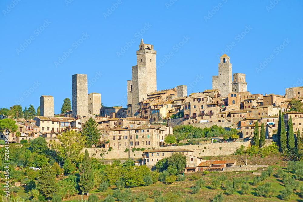 A sunny September day in San Gimignano. Tuscany, Italy